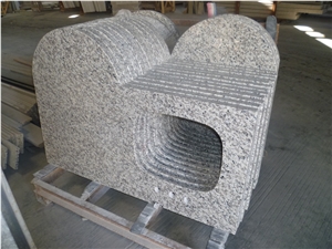 Prefabricated China White Tiger Granite Bathroom Vanity Tops with Oval Sinks