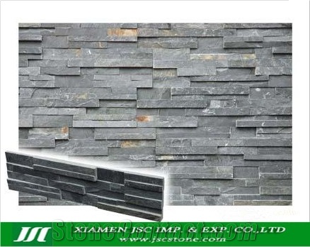 Grey Slate Cultured Stone, Slate Wall Cladding, Stacked Stone Veneer