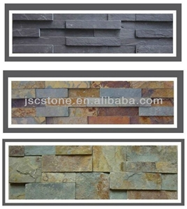 Grey Slate Cultured Stone, Slate Wall Cladding, Stacked Stone Veneer