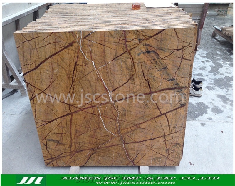 Rain Forest Brown Marble Tiles & Slabs, India Brown Marble