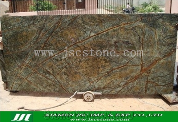 Rain Forest Green Marble Tiles & Slabs, India Green Marble