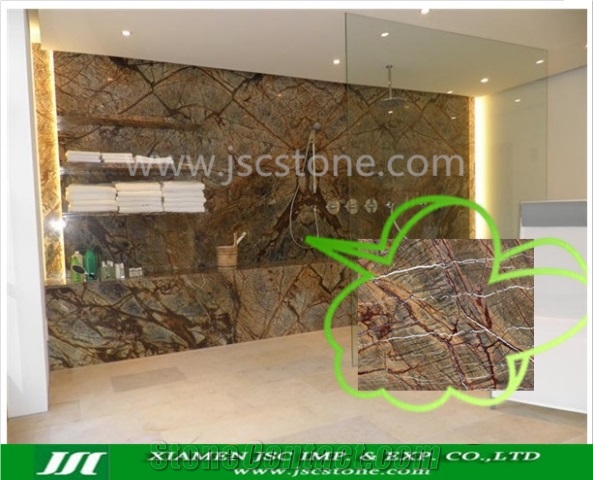 Rain Forest Green Marble Tiles & Slabs, India Green Marble