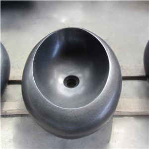 Black Granite Nature Stone Bathroom Vessel Sink