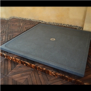 Deep Gray Granite Stone Shower Base for Hotel Bathroom
