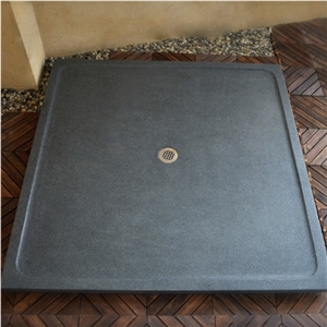 Deep Gray Granite Stone Shower Base for Hotel Bathroom