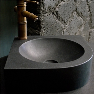 Shanxi Black Granite Wash Bowls with Honed Finish Shanxi Black Granite Wash Bowls with Honed Finish