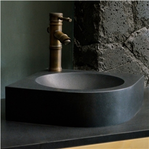 Shanxi Black Granite Wash Bowls with Honed Finish