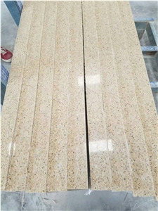 Yellow Small Flower Quartz Slabs, Engineered Stone Slabs