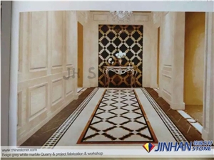 Chanel Gold Beige Marble Mosaic, Beige Marble Basketweave Wall Mosaic