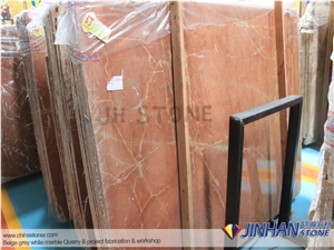 Classic Pink-Tea Rose Marble, Philippines Marble, Orange Marble, Bookmatch Slabs for Decor Wall and Floor Tile