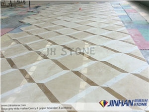 Imperial Gold and Volakas White and Baiyulan Beige Water Jet Mosaic