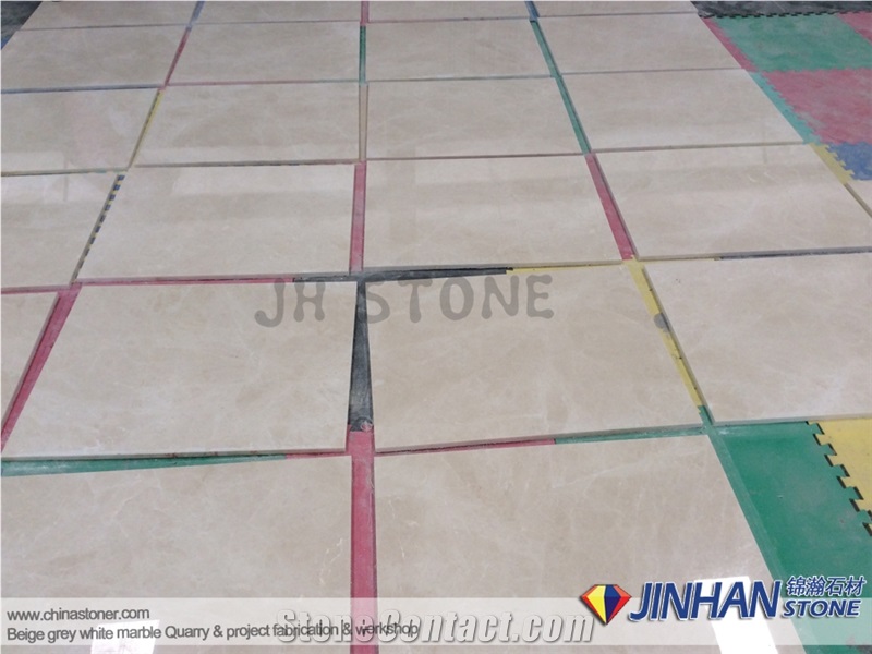 Light Pearl Marble Stair Treads Threshold, Turkey Beige Marble Deck Stair Steps Risers