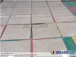 Light Pearl Marble Stair Treads Threshold, Turkey Beige Marble Deck Stair Steps Risers