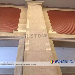 Turkey Beige Marble Chanel Gold Coludy Marble Prefab Walling Capping, Wall Coping