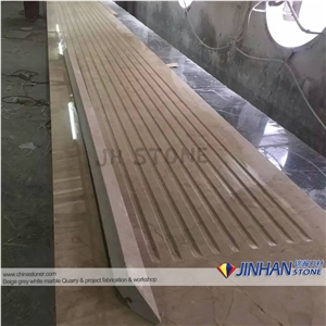 Turkey Beige Marble Chanel Gold Coludy Marble Prefab Walling Capping, Wall Coping