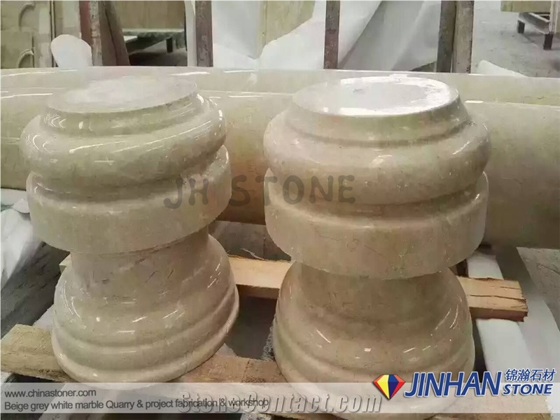Turkey Beige Marble Chanel Gold Coludy Marble Prefab Walling Capping, Wall Coping
