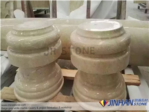 Turkey Beige Marble Chanel Gold Coludy Marble Prefab Walling Capping, Wall Coping