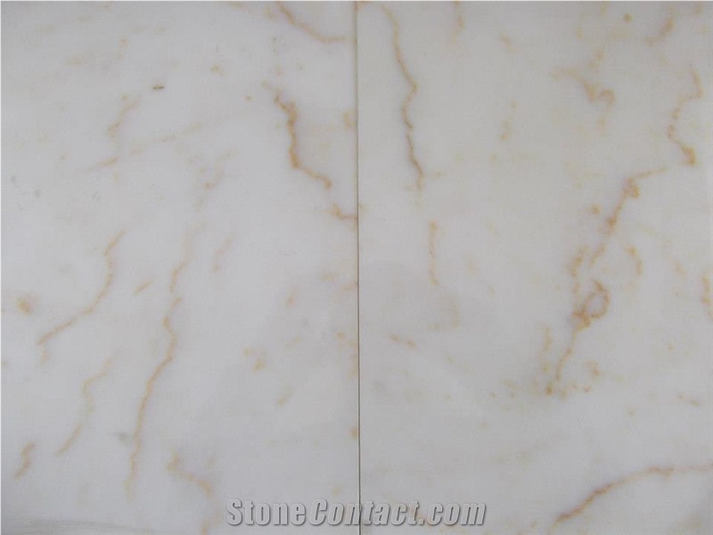 Afyon Sugar Marble Tiles & Slabs, White Marble with Gold Veins Turkey