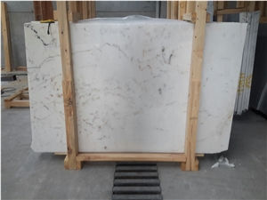 Afyon Sugar Marble Tiles & Slabs, White Marble with Gold Veins Turkey