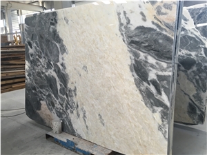 Crema Vecchia Marble Slab & Tiles, Grey White Marble Bookmatch Slab Turkey