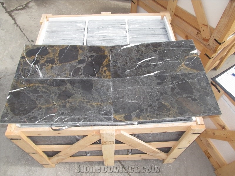 Portoro Antalya Marble Slabs & Tiles, Turkey Black Marble