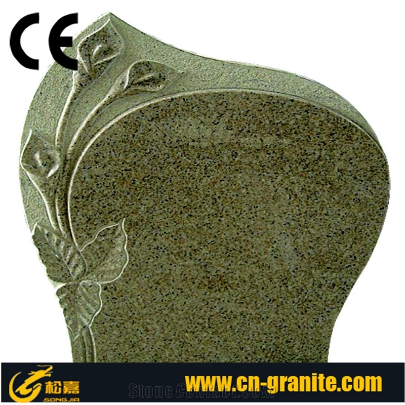 European Style Headstone for Cemetery, Carving Single Tombstone Monument Design