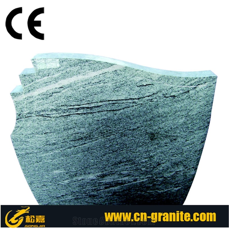 European Style Headstone for Cemetery, Carving Single Tombstone Monument Design
