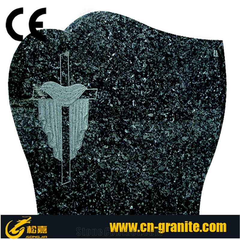 European Style Headstone for Cemetery, Carving Single Tombstone Monument Design