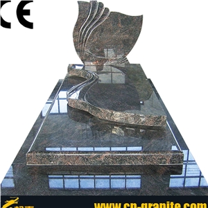 Granite Engraved Family Tombstones, Carving Headstones, Western Style Double Monuments, Custom Tombstone Monument Design, Memorial Stone Gravestone