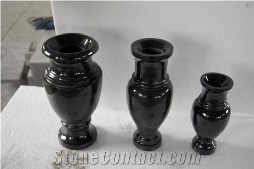 Granite Vases,Flower Holders,Monument Vases,Shanxi Black Monumental Vases