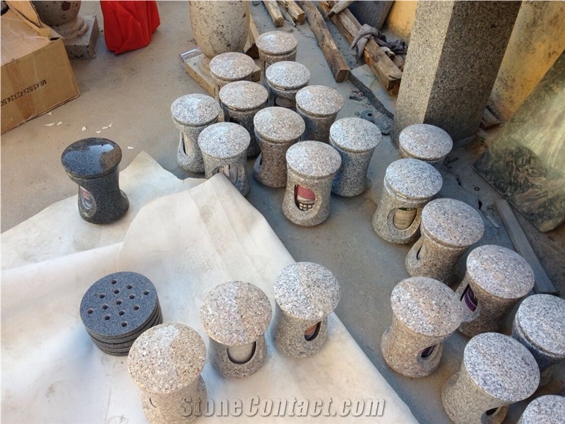 Granite Vases,Flower Holders,Monument Vases,Shanxi Black Monumental Vases