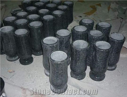 Granite Vases,Flower Holders,Monument Vases,Shanxi Black Monumental Vases