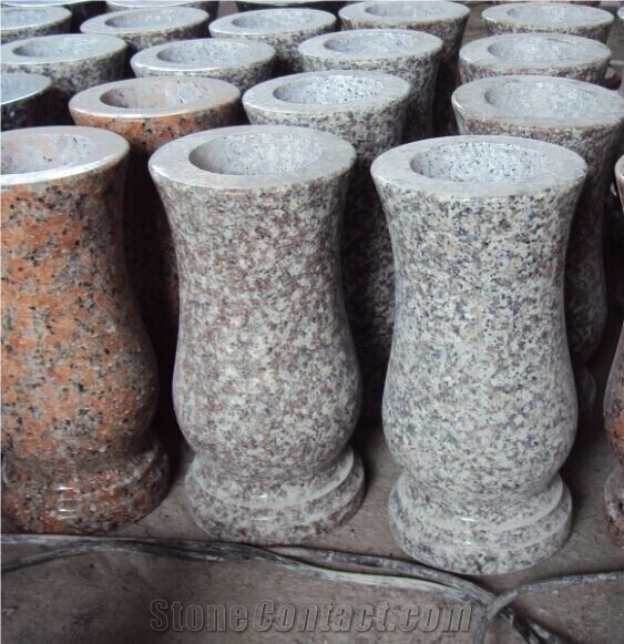 Granite Vases,Flower Holders,Monument Vases,Shanxi Black Monumental Vases