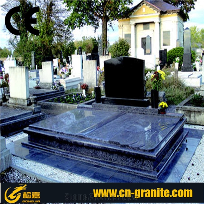 Lilac Headstone Western Style Tombstone European Style Stone Carving Cross Tombstone Granite Stone Tombstone and Monument
