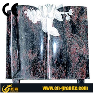 Tree Carving Black & Grey Granite Western Style Cemetery Tombstone, Flower Headstones, Mongolia Black Monument, China Hebei Black Bevel Gravestone, Cad Design Service, Custom Jewish Style