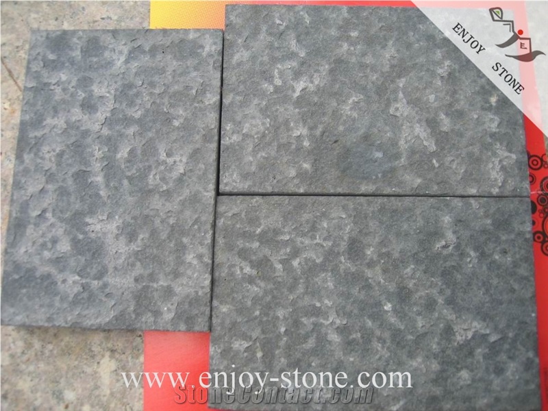 Cheap Black Flamed or Exfoliated Patio Paver Stones / ZP Black Patio Pavers / Paving Set / Black Basalt 