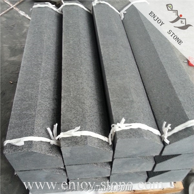 G684 Black Basalt Curbstone / Fudding Basalt Flamed or Exfoliated / Black Pearl Basalt Kerbstone 