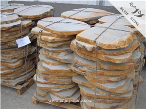 Large Crazy Paving Basalt Stone Slabs & Tiles, China Grey Basalt Slabs & Tiles