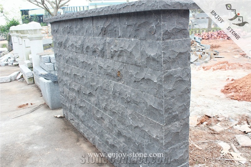 Split Face China Black Basalt Decorative Walling Tile Outdoor/Zhangpu Black Basalt Walling Tiles