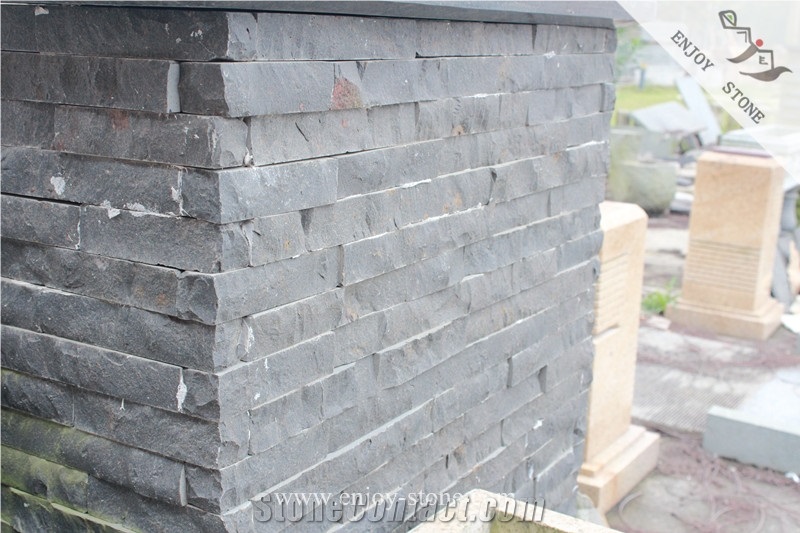 Split Face China Black Basalt Decorative Walling Tile Outdoor/Zhangpu Black Basalt Walling Tiles