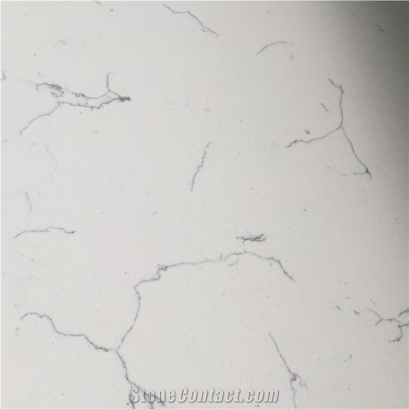 Carrara White Marble Like Quartz Countertops Worktops and Bench Tops 2cm Thick Solid Surfaces