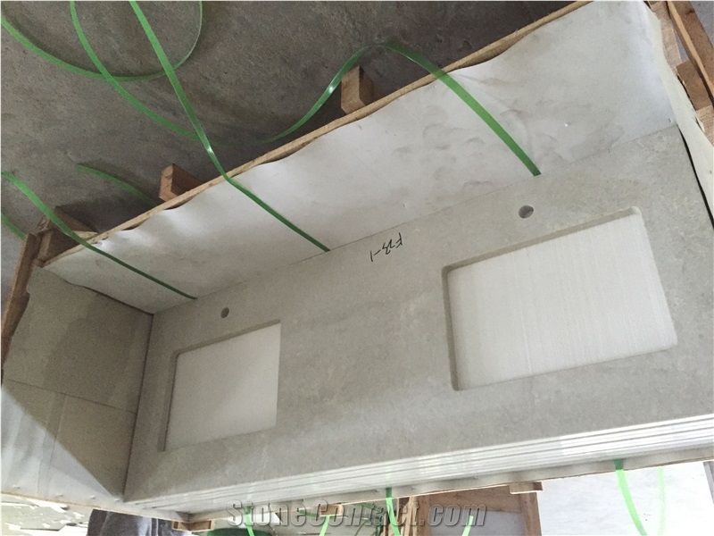 China Aritificial Quartz Stone Mainly and Widely Used in Bathroom, Bar, School, Hospital and Other Public Place Projects Especially for Pre-Fabricated Countertop Customized Vanity Top
