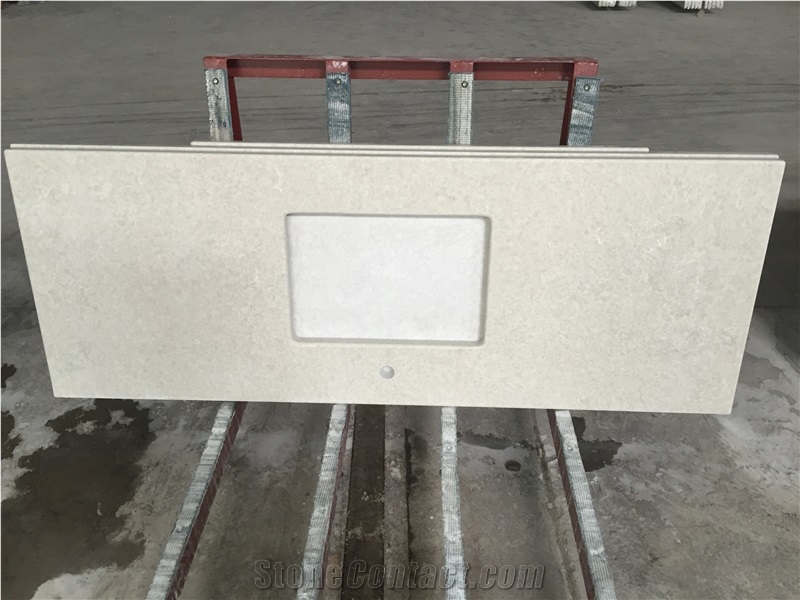 Oem Service Quartz Stone D6131 Polished Surfaces for Custom Countertops 3cm Thick Available with Scratch Resistant and Stain Resistant