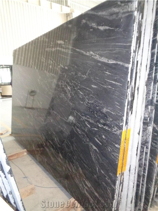 Forest Black Granite Slabs & Tiles ,Silver Paradiso Granites, India Black Granite