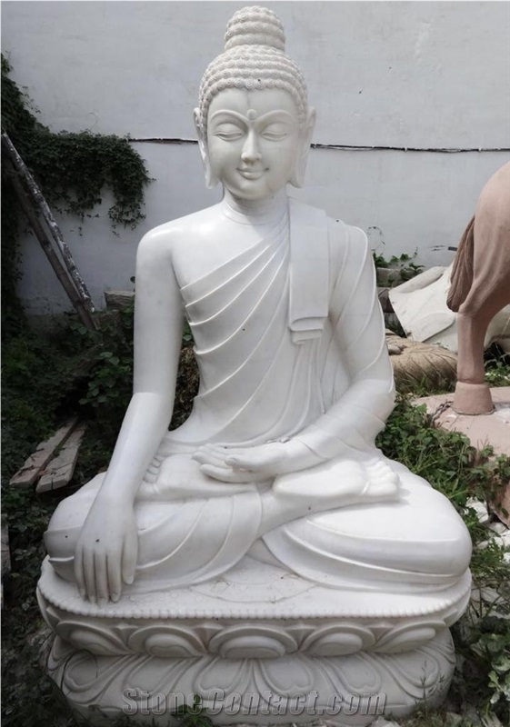 Seated Buddha, Seated Buddha Japan, Stone Carving Mint Sandstone Sculpture, Statue