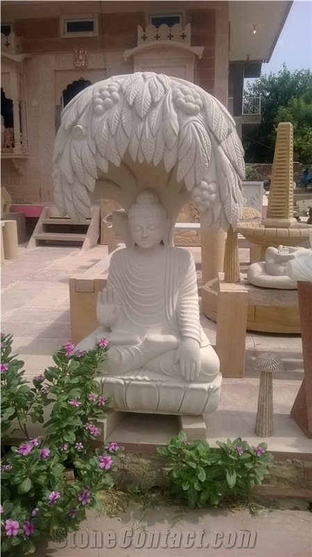 Seated Buddha, Seated Buddha Japan, Stone Carving Mint Sandstone Sculpture, Statue