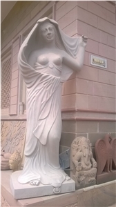 Statue - Stone Sculpture, White Sandstone Human Sculpture