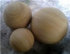 Teakwood Sandstone Ball,Sandstone Sphere,Sandstone Globe