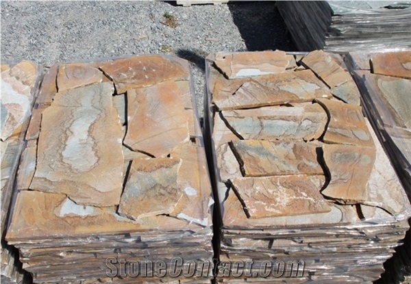 Karystos Brown Slate Irregular Flagstones Tile