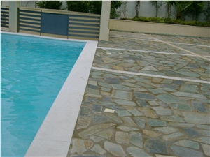 Karystos Green Schist Pool Terrace Flagstone Pavement